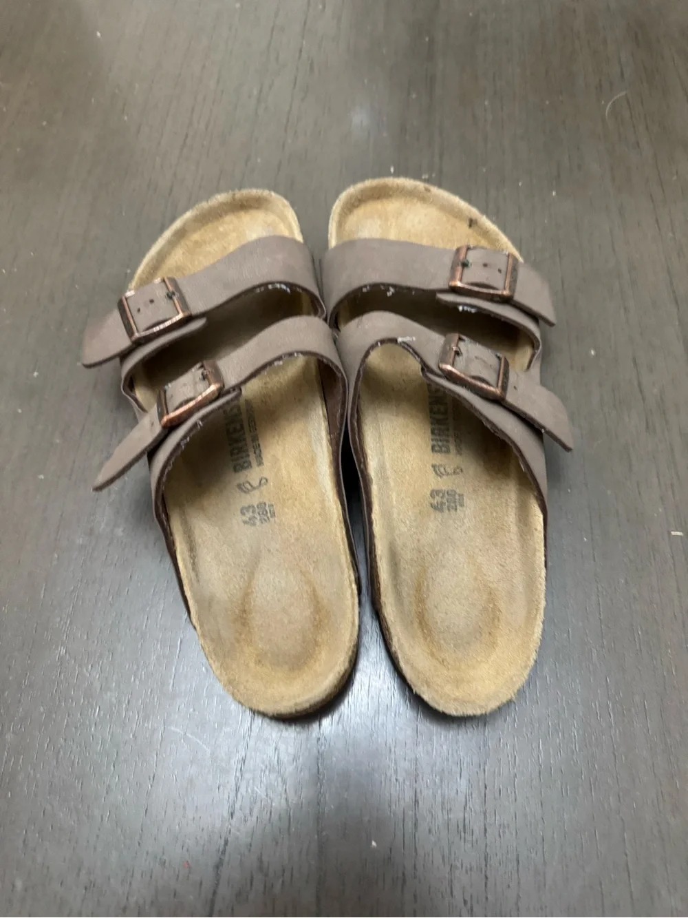 Birkenstock Arizona Birko-Flor Sandal, Brown, Size EU 43 US M 10